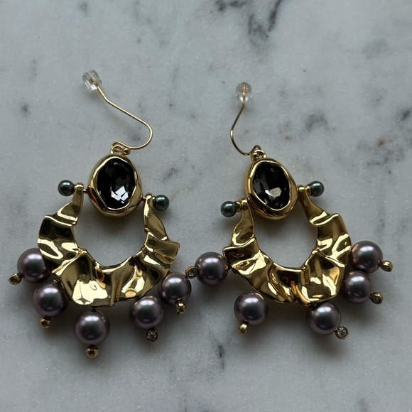 nwot Alexis bittar pearl earrings - Picture 2 of 7